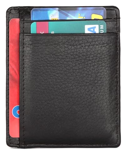 Image of WildHorn Leather Card Holder for Men & Women (Black)