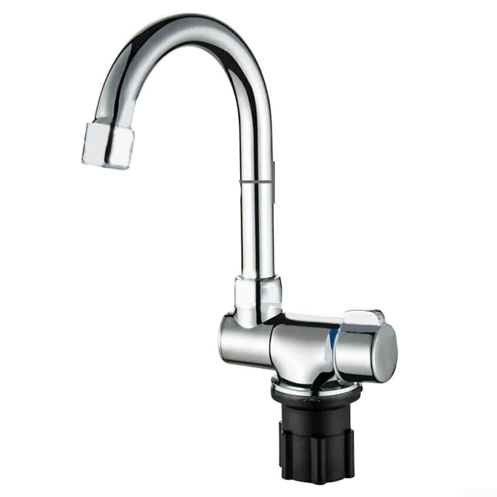 Robinet d'eau pour caravane, camping-car, mélangeur d'eau chaude et froide pliable pour camping-cars, yachts, comptoirs de bar, rotation à 360°