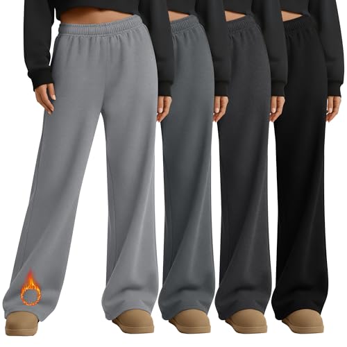 4 Pack Women's Fleece Sweatpants with Pockets