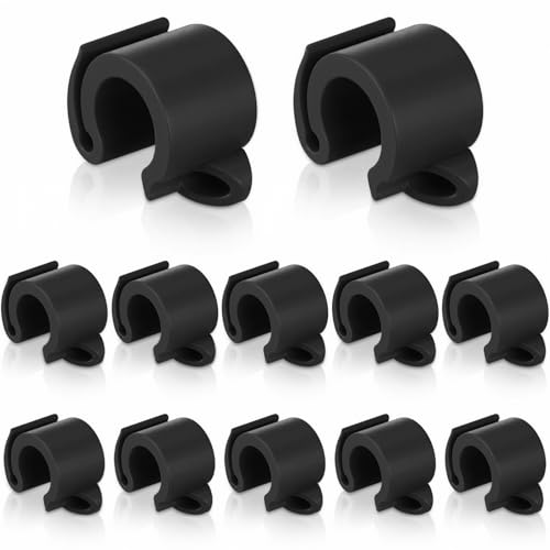 LaRandom 10 Pack Fishing Hook Holder Universal Fishing Hook Keeper for Rod Durable Plastic Anti-Snag Tackle Clip Accessories Fit for Freshwater Saltwater Angling(Black)