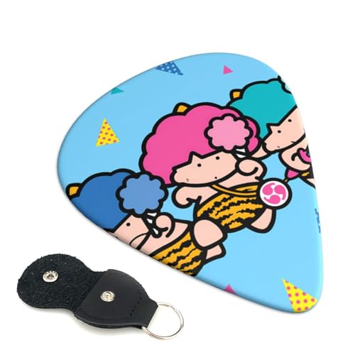 プラスチックピック かわいい漫画エレキギターピック ゴロピカドン ペンスタンド Abs素材 エレクトリック アコースティック 弦楽器 人差し指楽器ピック 6個パック 0.96mm