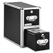 Vaultz CD Case Holder - File Cabinet CD Rack w/ 2 Drawers and Key Locks, 8 x 14.5 x 15.5 Inch DVD Organizer and CD Storage Box - Black
