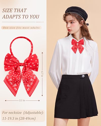 Image of AWAYTR Ladies Adjustable Pre tied Bowtie - Solid Color Bow Ties for Women