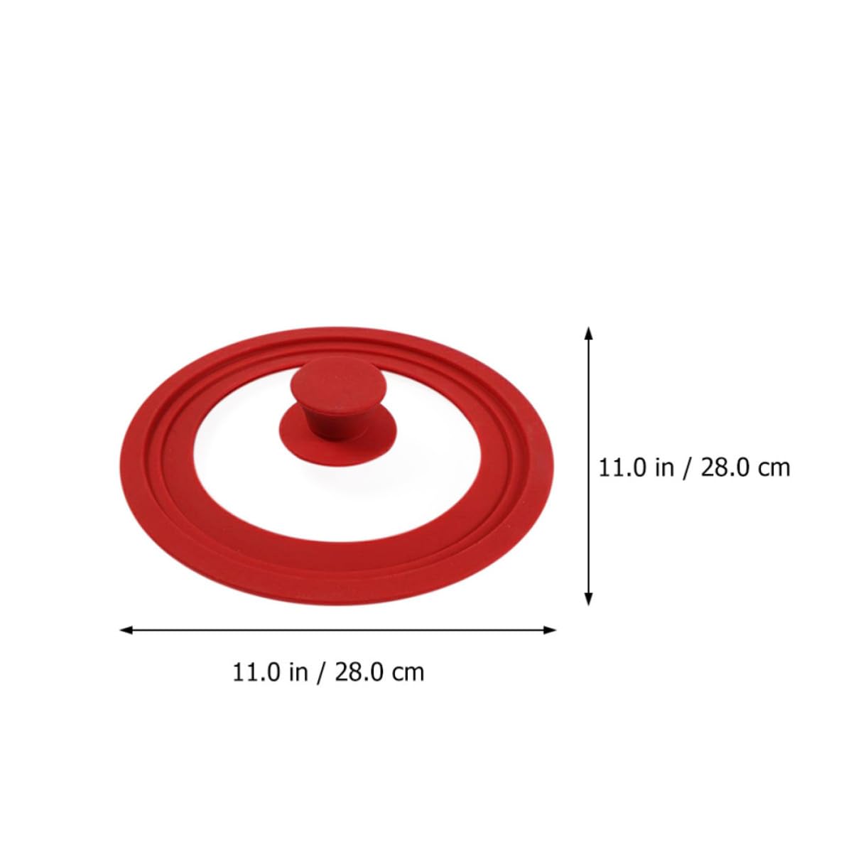 Tapa de Olla Pomo de Vidrio Templado Redonda Visible Rojo | 1, Cubre Ollas de Cocción y Guiso, Resistente a Cambios Bruscos de Temperatura, Borde Antiquemaduras