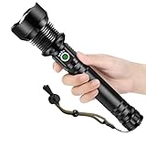 Glarylight Torches Led Super Bright 600000 Lux, 10000mAh Rechargeable Torch, Powerful Torch XHP90.2 with 6 Modes & IPX7 Waterproof & Zoomable Bright Torches for Camping
