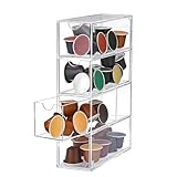 EUBSWA Porta capsule di caffè trasparente con 4 cassetti, compatibile con capsule di caffè, salvaspazio per cucina e ufficio, ideale per gli amanti del caffè
