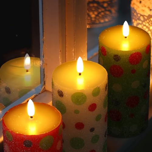 Velas LED sin llama Glooglitter de Navidad cónicas móviles a pilas para decoración de hogar 5