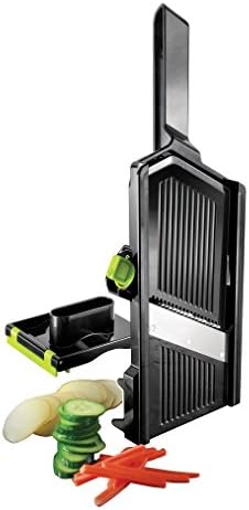 Simposh Adjustable Handheld Mandoline Slicer | Smart Key for Adjustable Slice Thick/Thin Settings & Pop-up Julienne Blades | Cut Slice Julienne Fruit Vegetable Cucumber Apple Potato French Fries