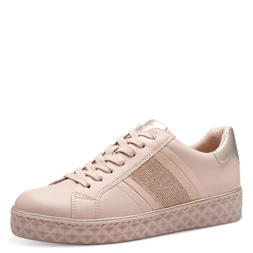 MARCO TOZZI Damen Sneaker flach Vegan Freizeit, Rosa (Rose Comb), 38 EU