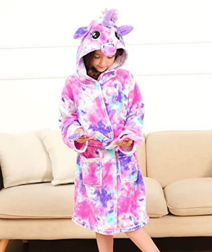 Image of Doctor Unicorn Soft Unicorn Hooded Bathrobe Sleepwear - Unicorn Gifts for Girls