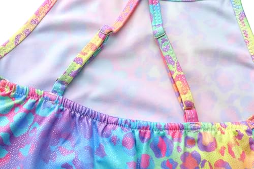 Image of iLover Girls Sparkle One Piece Swimsuits Crossback Swimwear Beach Bathing Suit with Adjustable Strap 4-10 Years