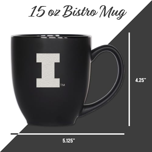 Image of Rico Industries NCAA Primary 15-Oz Personalized Matte Black Bistro Mug - for Hot or Cold Drinks