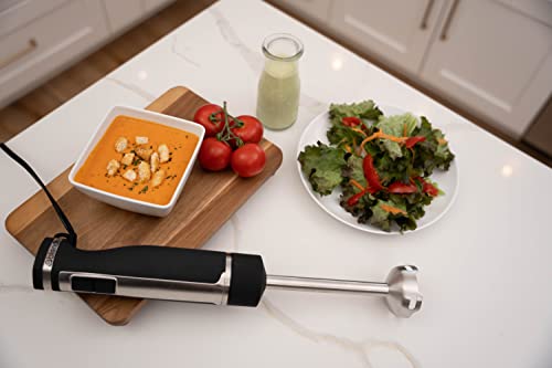 Blendtec Immersion Blender - Handheld Stick Blender, Whisk, And Food Processor - Includes 3 Attachments, 20 Oz Bpa-Free Jar, And Storage Tray - Stainless Steel #TOP5