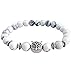Produktbild jieGREAT  Damenschmuck  ,Vulkan Armband Eule Armband Silber Armband Lava Stein Perle Armbänder