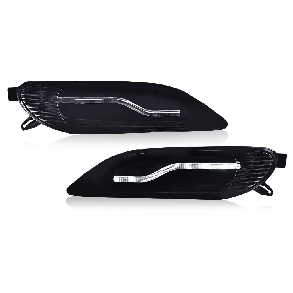 CNNELL Fog Lights Assembly Compatible with 2002 2003 2004 Toyota Camry, Compatible with 2005 2006 2007 2008 Corolla Bumper Fog Light+Switch & Wiring(Clear lens) (LED Style)