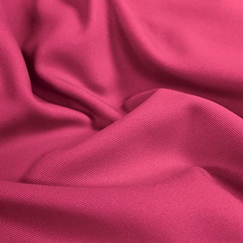Luxurious Fuchsia Polyester Gabardine Fabric by the Yard – Ideal for Custom Suits, Overcoats, and Uniforms