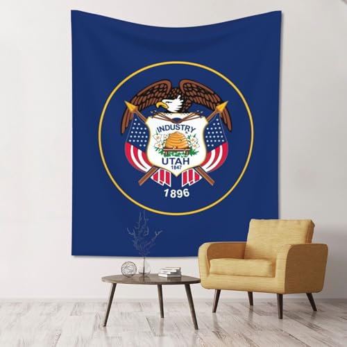 Tapisserie murale drapeau de l'Utah SHuWeiD, tissu ultra doux pour décoration de chambre