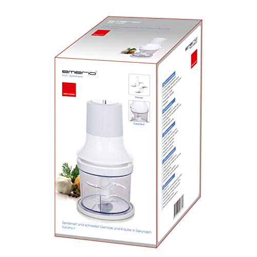 Foto von Emerio Zerkleinerer, Universalzerkleinerer mit 500ml Behältervolumen, 260W, elektrischer Multizerkleinerer mit 4 Klingen aus Edelstahl zum zerkleinern von z.B. Fleisch, Zwiebeln, Obst, Gemüse