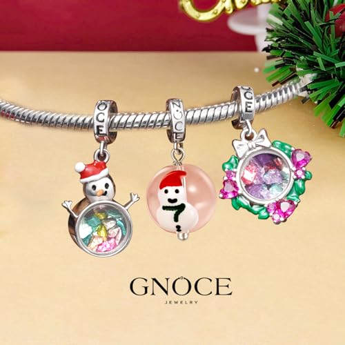 Image of GNOCE Christmas Charm Silver Plated & Sterling Silver Bracelet Gift