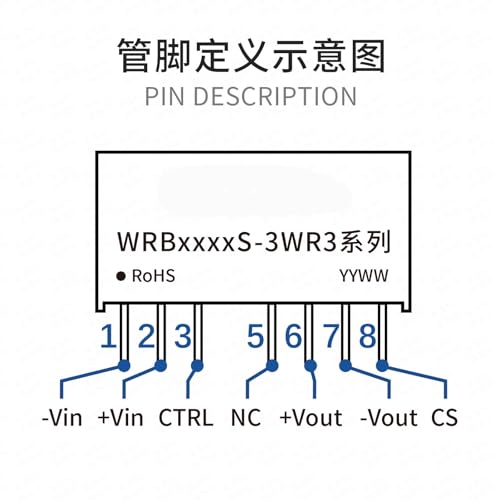 Módulo aislado W0503S-3WR3 5V a 3V DC-DC regulado de 3W para circuitos integrados 2