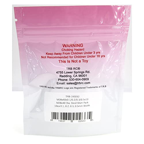 Image of TRB RC M28x40mm Dia. Steel Shim Pack 10ea 0.1, 0.2, 0.3, 0.5mm Width