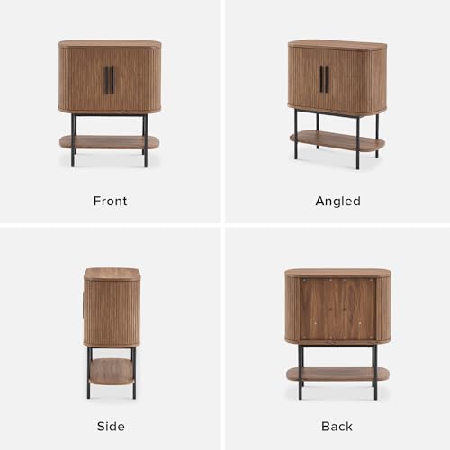 Mopio MM5010 Quin Storage Cabinet, Tambour Fluted Entryway Accent Sofa Tables, Buffet Sideboard With Doors & Shelves, Pantry Coffee Wine Bar Cabinet, Console Table, Mid Century Modern Wood Cabinet thumb #4