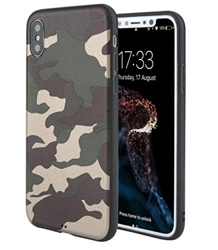 Ranipobo Schutzhülle Camouflage Armee TPU Silikon weich für iPhone X/XS Schutzhülle iPhone