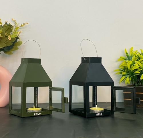 Rely+ Metal Candle Holder Lantern Decor Hanging Tealight Holder f...
