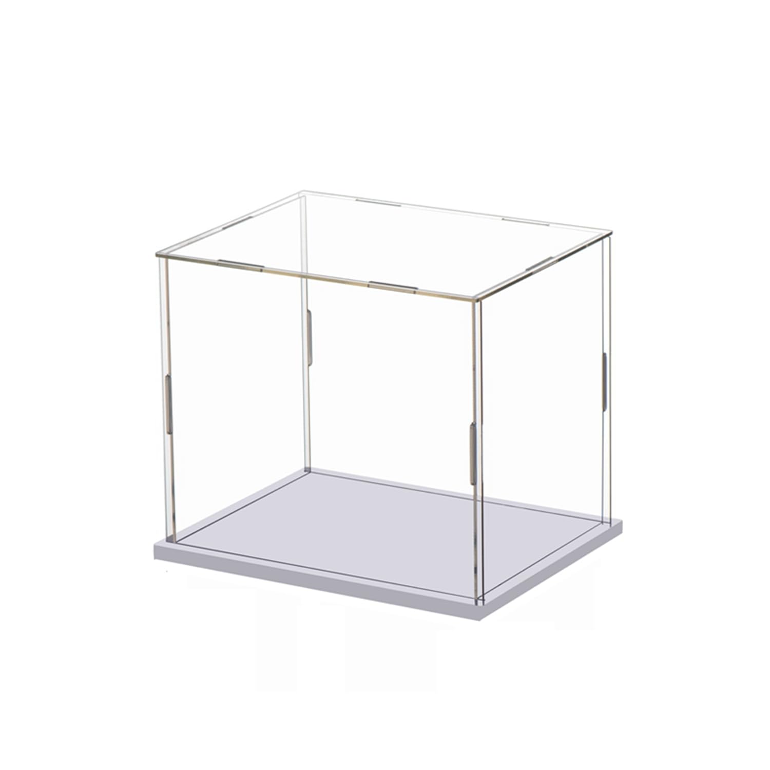Clear Acrylic Display Case, Assemble Cube Display Box Stand with PVC Material White Base, Dustproof Protection Showcase for Collectibles Memorabilia Figurines (4*4*4inch;10*10*H10cm)