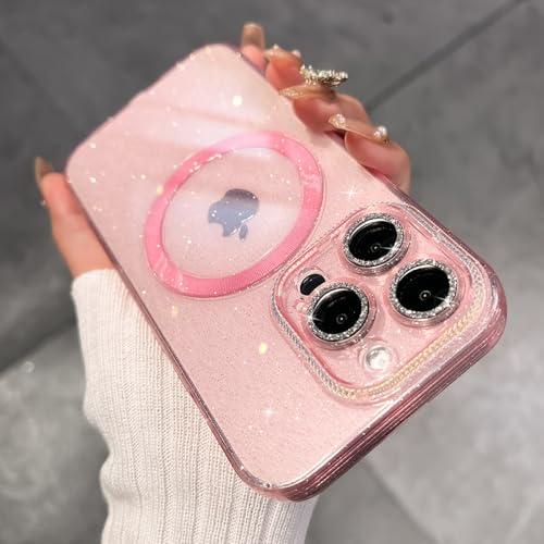 Protection iPhone 13 Pro Max rose à paillettes ENILSA pour briller en soirée et au quotidien