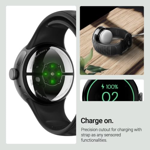 Image of CASEOLOGY by Spigen Parallax for Google Pixel Watch 3 Strap 41mm, Pixel Watch 2 /1 Strap Band - Matte Black