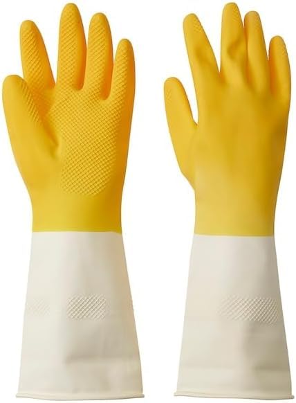 IKEA RINNIG Cleaning gloves, bright yellow/off-white, M-image-8