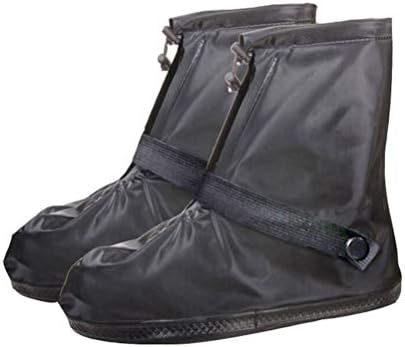 iPhyhe Rain Gear Shoe Covers Boot Overshoes Waterproof lightweight Reusable Rubber Non-Slip for Women Men for Travel Motorcycling Hiking Camping Hunting Fishing (Black XL)