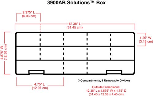 Image of ArtBin 3900AB Solutions Extra Long Box, Art & Craft Organizer with Removable Dividers, [1] Plastic Storage Case, Clear , 12.4 inch x 4.9 inch