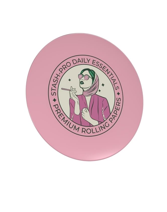 Image of Stash-Pro Toughened Glass Round Crushing & Mixing Tray (Retro Pink)