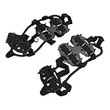 NEZE Crampons d'escalade à 24 Dents, Excellente Traction, durables, Haute densité, Haute dureté, antidérapants, 1 Paire avec Sac de Rangement pour l'extérieur pour la randonnée(Le Noir, M 35-40)