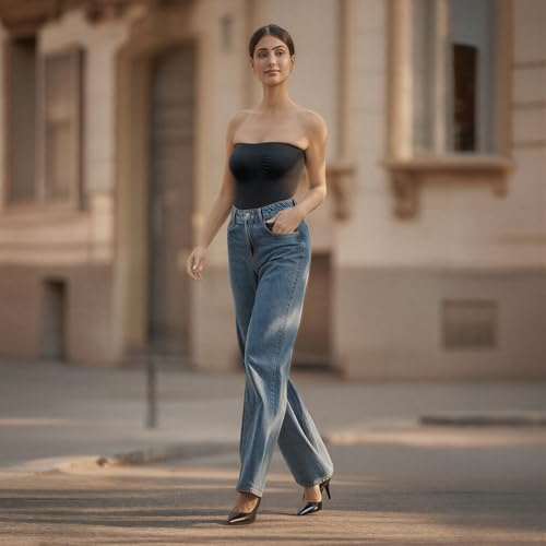 Image of Strapless Shapewear Bodysuit | Tummy Control + Butt Lifting | Seamless Mid-Thigh Shaper | 4 Way Stretch | Detachable Transparent Straps | Tube Dress, Off-Shoulder Outfit