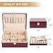 Sanikeon Jewelry Boxes for Women Girls PU Leather Jewelry Organizer Box 2 Layer Large Jewelry Storage Case Removable Tray for Necklace Earring Ring with Polishing Cloth and Jewelry Bags