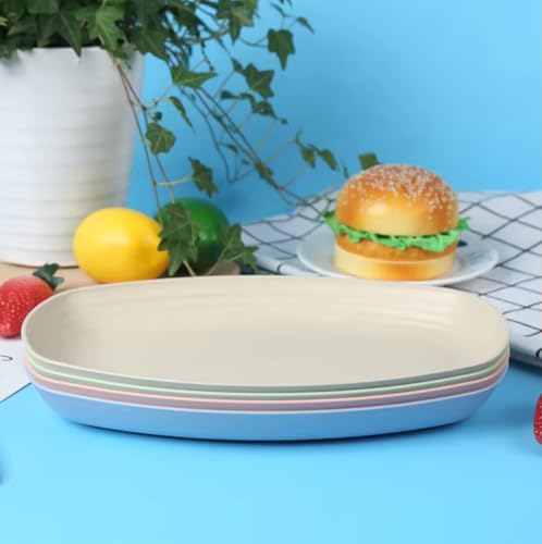 Image of Unbreakable Deep Dinner Plates, Microwavable & Dishwasher Safe for Kitchen, Wheat Straw Plates, Bpa Free Plates for Camping, Reusable Dinner Plate Set, Large Kitchen Dishes (Beige, Pack of 4)