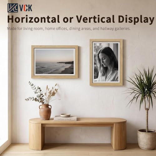 Image of VCK 12x18 Picture Frame 5 Pack, Natural Exclusive Wood, HD Glass, for Print