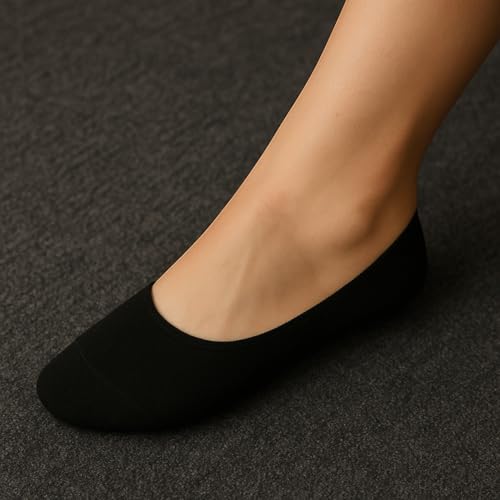Image of 100% Cotton No Show Socks Womens (6-Pack) - Invisible Liner Socks - Non-Slip Casual Low Cut for Sneakers & Flats
