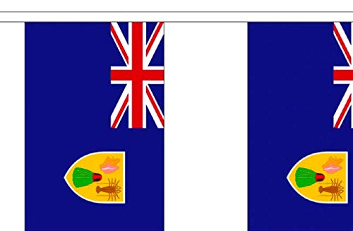 Turks and Caicos Islands Bunting - 9 Metre Bunting - Polyester - 30 Flags Per 9M Length - FlagSuperstore