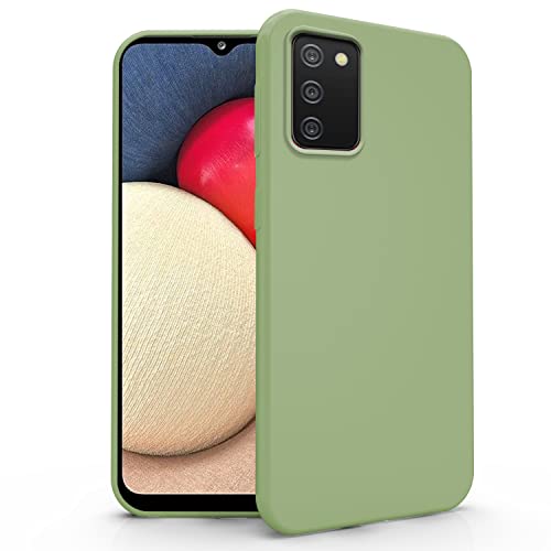N NEWTOP Coque compatible pour Samsung Galaxy A02s, coque TPU Soft Gel Silicone Ultra Slim Flexible Case Arrière Protection (Vert Milit) Cover