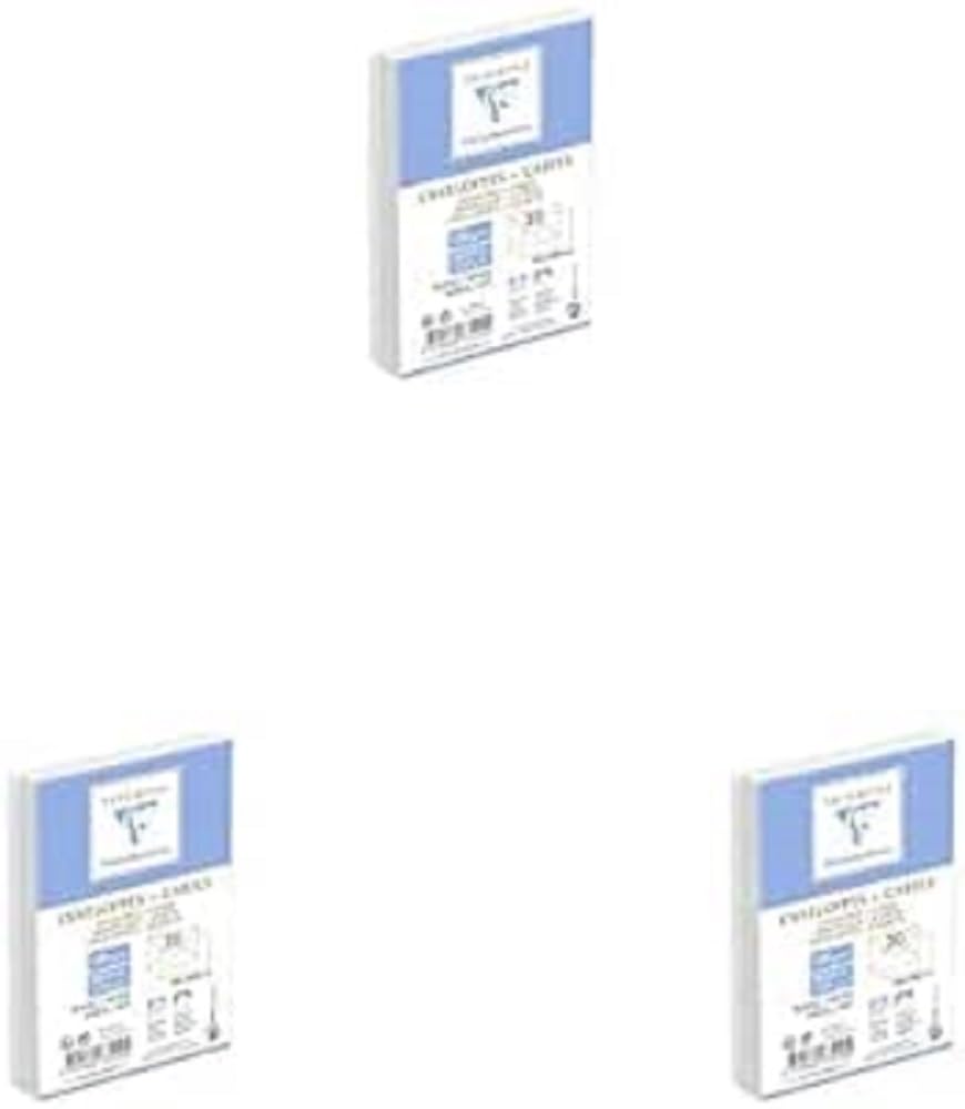Cartes Bristol Clairefontaine Triomphe et enveloppes doublées 130g