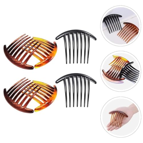 Set de 3 Peines Plásticos para Cabello Negro y Marrón miniatura 4