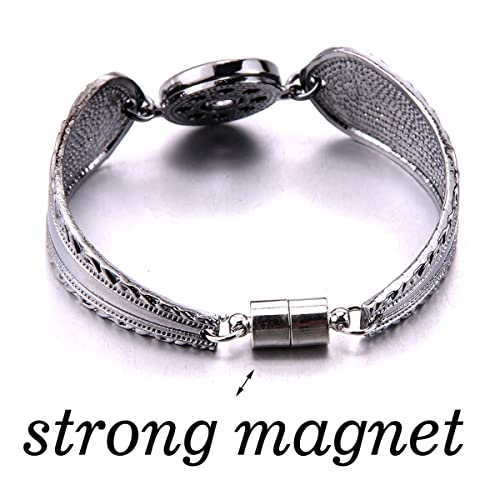 Snap Jewelry Bracelet Magnetic Metal 18Mm Snap Button Bracelet Bangle For Women Interchangeable Charm Bracelet (Set-1, Zinc Alloy) #TOP1