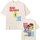 Camiseta Bad Bunny Hombre Manga Corta Camiseta Tour Reggaeton Urbano Streetwear Moda Verano Estilo (1,XS)