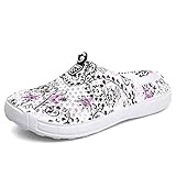 LIBINXIF Women's Garden Clog Shoes Men Breathable Slippers Beach Sandals Shower Water Walking Anti-Slip Shoes Grey Star 36