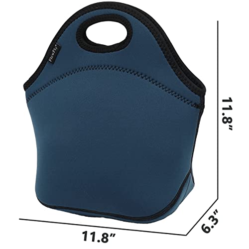Flowfly Neoprene Kids Lunch Box Insulated Soft Bag Mini Cooler Thermal Meal Tote Kit For Boys, Girls,Men,Women,School,Work, Office, Navy Blue #TOP2
