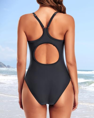 Tempt Me Athletic One Piece Swimsuits for Women Training Sport Tummy Control Bathing Suits2